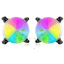 2-Pack Usb Computer Cooling Fan 5V 120Mm Small Transparent Quiet Led Rgb Color picture