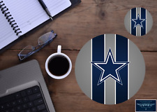 DALLAS COWBOYS STAR STRIPE MOUSEPAD & DRINK COASTER 2 pc OFFICE GIFT SET picture