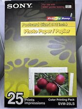 NEW Sony SVM-25LS PHOTO PAPER 25 Prints 4x6 Postcard Size Super Coat 2 Bearing picture