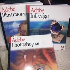 Vintage Adobe Photoshop 6.0 , Illustrator 9.0, And inDesign books picture