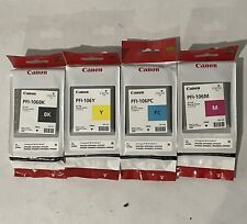 Set of 4 Canon PFI-106 BK/PC/Y/M Ink Tank OEM Sealed for iPF6300 / iPF6350 NEW picture
