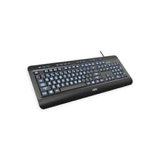 Azio Large Print Keyboard - USB Computer Keyboard with 3 Interchangeable Backlig picture