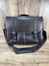 Samsonite Brown Leather Laptop Distressed Bag Briefcase Messenger Shoulder Bag picture