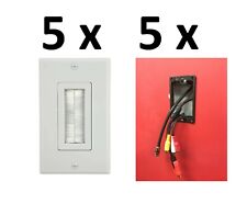 Brush Wall Plate,Decora Style,Cable Pass Through with Mounting Bracket ,5 Pack picture