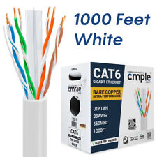 1000 FT Cat6 Cable CMR Riser 10 Gigabit Network Ethernet Cable Cat 6 Cord White picture