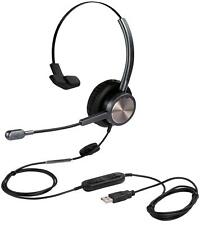 USB Headset with Microphone Noise Cancelling for PC Laptop, Mono Computer Hea... picture