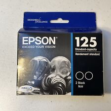 EPSON 125 T125120 Black Ink Cartridge Double Pack Expired 10/23 Sealed picture