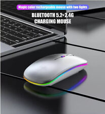 Wireless Optical  Mouse Slim LED Rechargeable Bluetooth Laptop PC Desktop picture