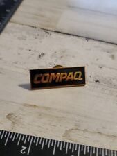 Vintage Black And Gold Tone Compaq Lapel Pin Technology Computer Company Yw picture