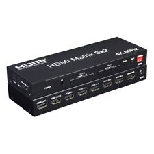 HDMI Matrix 6x2 4K 60Hz HDMI Matrix Switch w/ EDID Audio for Home Teaching Use picture