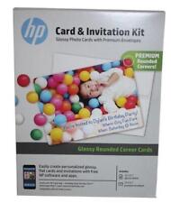 HP Card & Invitation Kit Glossy Rounded Corner Cards Envelopes 50 Count picture