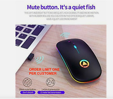 2.4GHz Wireless Optical Mouse USB Rechargeable RGB Mice for Office PC Laptop picture