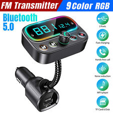 Bluetooth 5.0 Car Wireless FM Transmitter Adapter 3USB PD Charger AUX Hands-Free picture