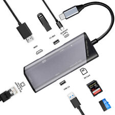 USB Type C Hub RJ45 HDMI Adapter 100W PD Charger Thunderbolt 3 Dock Fr Mac Lot picture