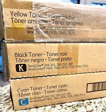 xerox docucolor 252 240 242 250 toner Black Cyan And Yellow Set Of 3 006R01222 picture