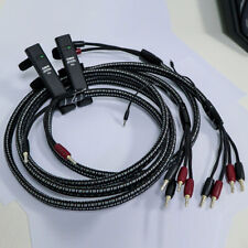 Pair HiFi K2 Speaker Cables Audio Bi/Single-wire W/ 72V DBS Silver Banana Plugs picture