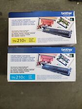 Set of 2 Brother Toner Cartridges TN-210C TN-210Y Yellow CYAN #69 picture