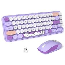 FOPETT Wireless Keyboard and Mouse Cute Mouse and Keyboard 2.4G Wireless picture