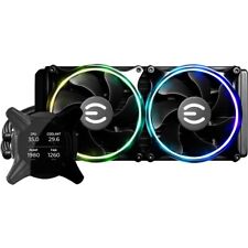 EVGA CLCx 240mm All-in-One LCD CPU Liquid Cooler, 2x 120mm PWM ARGB Fans, Intel, picture