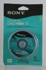 Sony 8 CM DVD plus RW Spindle Skin Pack 10 Pack Spindle 30 min BRAND NEW 1.4GB picture