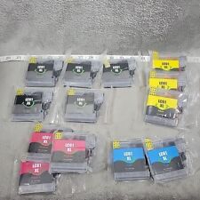 NEW EZ Ink Lot of 13 Cartridges LC61 XL Black Yellow Cyan Magenta For Brother picture