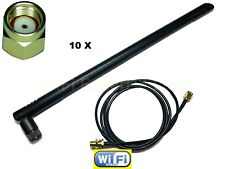 10 x Dual Band 2.4GHz 5GHz 7dBi RP-SMA Wireless Antenna St 2 Plus 1M RG174 Cable picture