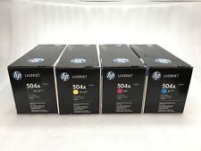 Genuine Set of 4 HP 504A Toner CE250A Black CE251A Cyan CE252A Yellow CE253A Mag picture