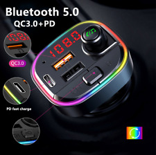 Bluetooth 5.0 FM Transmitter QC3.0 Car Charger 7Color Radio Adapter Handsfree  picture