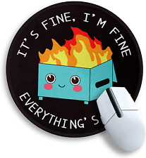 Dumpster on Fire round Mouse Pad 8.6 X 8.6 Inch, Cute Funny Mousepad for Laptop  picture