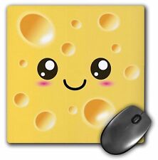 3dRose Cute Kawaii Happy Yellow Swiss Cheese with holes a smiling face and rosy picture