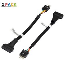 2x USB 3.0 19 Pin Female to USB 2.0 9 Pin Male PC Motherboard Cable Adapter picture