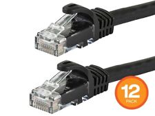 Monoprice Cat6 Ethernet Patch Cable - 1ft - Black (12-Pack) 550MHz, UTP, 24AWG picture
