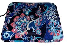 Vera Bradley Laptop Tablet Sleeve Zipper Lotus Flower Swirl Blue & Pink picture