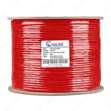 Bulk 1000ft CAT6A Riser (CMR) Cable 100% Solid Bare Copper 23AWG UTP 750Mhz Red picture