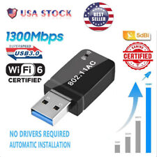 1300Mbps USB3.0 Wireless WiFi Adapter Dongle Dual Band 5G/2.4G Desktop Laptop picture