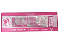 NEW Barbie Pink Computer Keyboard Wired Ergonomic USB picture