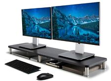 Large Dual Monitor Stand Riser, Adjustable Legs, 39
