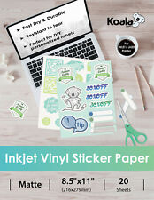Koala Printable Vinyl Sticker Paper for Inkjet Laser Cicut Waterproof White Matt picture