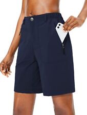 Pudolla Women's Hiking Cargo Shorts Quick Dry Summer Travel Medium, Navy  picture