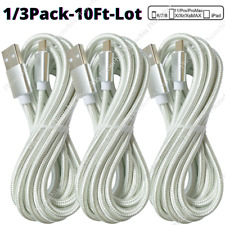 1/3Pack 10FT USB Fast Charger Cable For iPhone 13 11 Pro Max 6 5 X Charging Cord picture