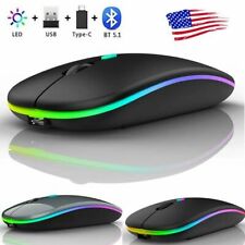 Wireless Bluetooth 5.1 Dual Mode Mouse LED Rechargeable Mice for Computer Laptop picture