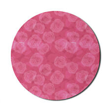 Ambesonne Rose Romantic Round Non-Slip Rubber Modern Gaming Mousepad, 8