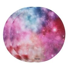 2pcs Mouse Pad Round Galaxy Gaming Office Gift Idea Stitched Edge Pink Moon picture