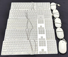 Lot of 5 Apple A1243 Wired USB Keyboard & Apple A1152 Mighty Mouse Bundle CW503 picture