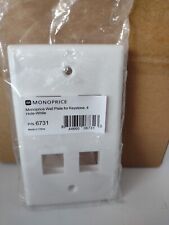 Monoprice Wall Plate for Keystone, 4 Hole - White Pack Of 15 picture