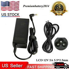 60W 12 Volt 5 Amp (12V 5A) DC AC Adapter Charger Power Supply Cord LCD Monitor  picture