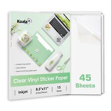 45 Koala Clear Sticker Paper for Inkjet Printer, Waterproof Sticker Paper 8.5x11 picture