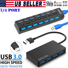 7/4 Port Multi USB/type C 3.0 Hub High Speed Compact Expansion Smart Splitter picture