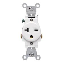 Leviton Mfg S02-05821-WSP White Commercial Grade Straight Blade Single Receptacl picture