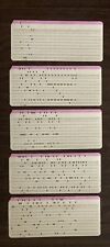 Lot Of 5 - Vintage IBM style 80 Column Punch Cards - Kelly 5081, Pink Print Band picture